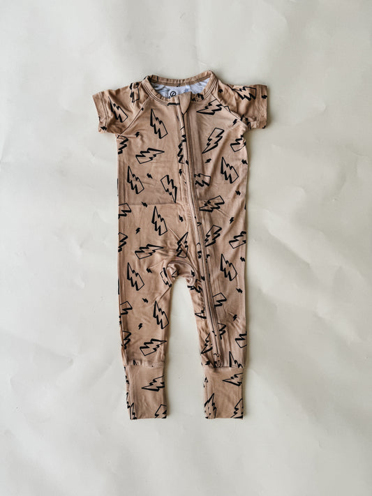 Kids Short Sleeve Bamboo Pajamas - Lightning Bolt