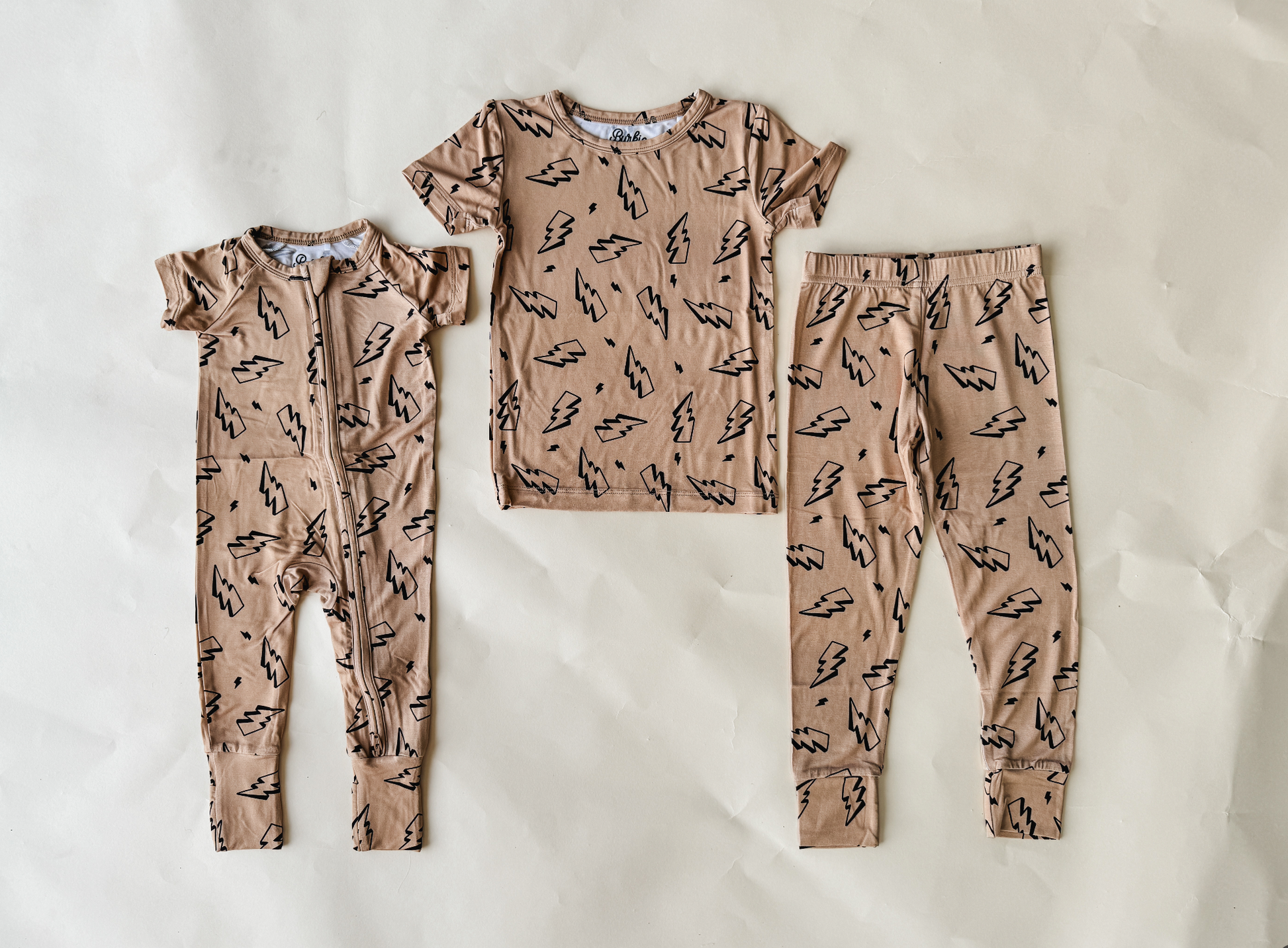 Kids Short Sleeve Bamboo Pajamas - Lightning Bolt